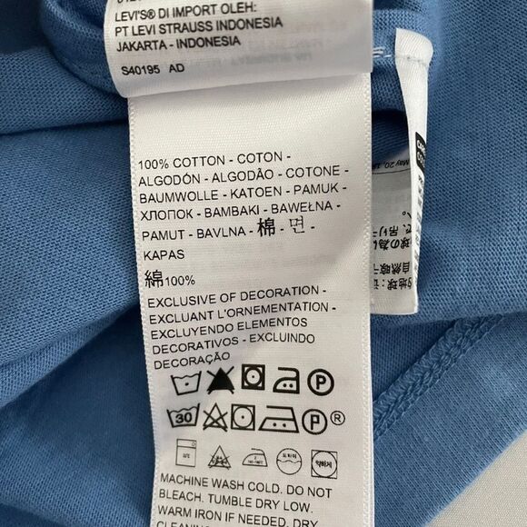 Levi’s Made & Crafted Blue T-Shirt With Embroidered Detail On Pocket Men’s Sz M - Picture 7 of 9